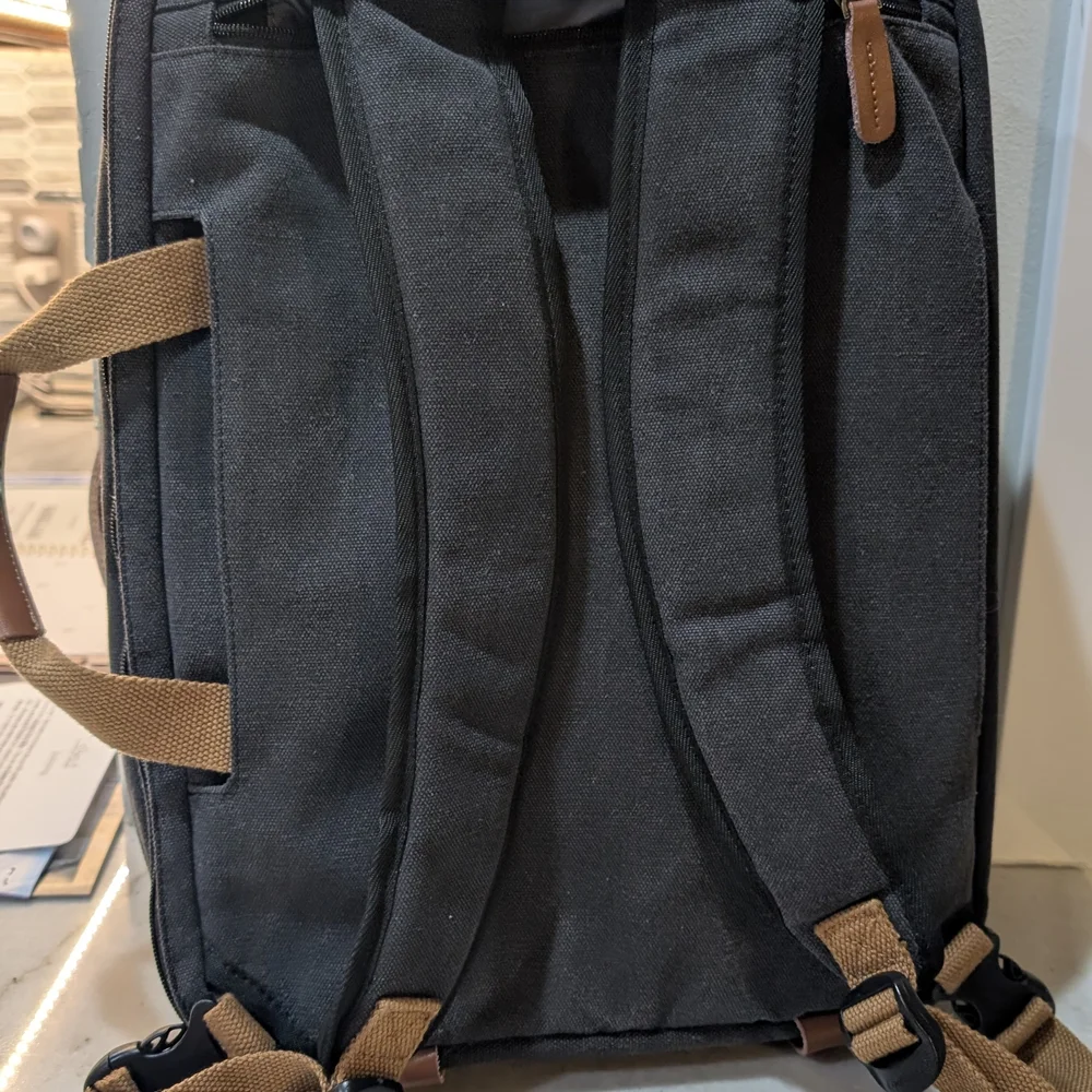CoolBell Convertible Backpack Messenger Charcoal Gray Canvas Men's Laptop Bag